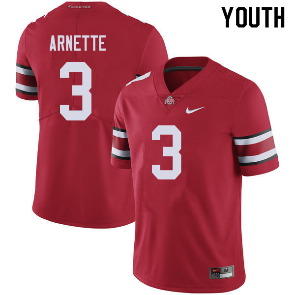 Youth #3 Damon Arnette Ohio State Buckeyes College Football Jerseys Sale-Red